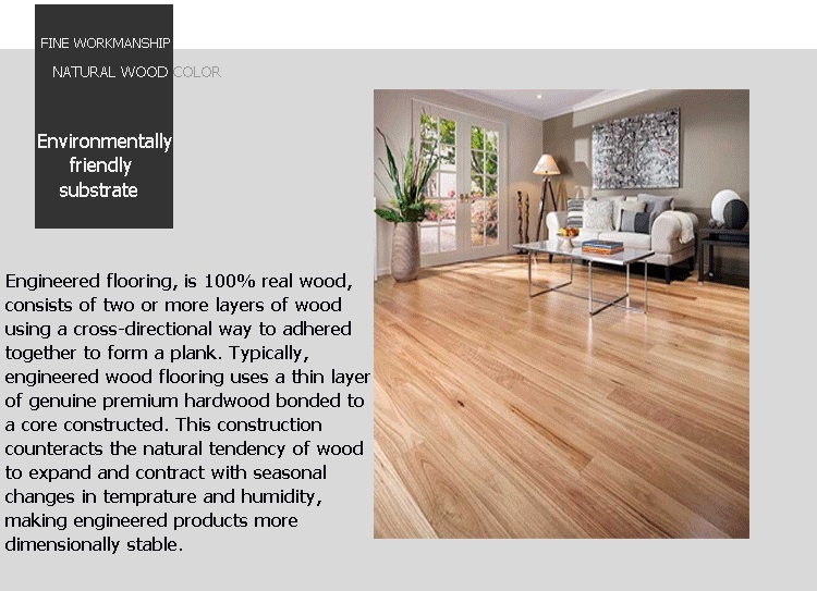 Modern Design Style Wire Brushed Oak Engineered Wooden Flooring with Free Sample