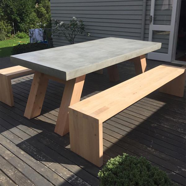 Water Proof Resisitant GRC Concrete Table Set for Enduring Luxury Concrete