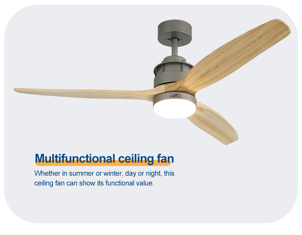 Home Office Necessity 3 Blade Wood Blade Ceiling Fan with Light and Remote Control