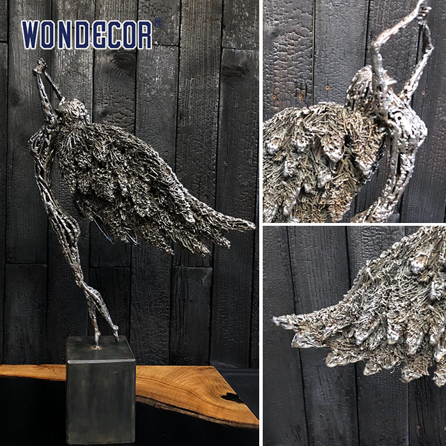 Indoor Abstract Metal Art Decoration Angel Stainless Steel Sculpture