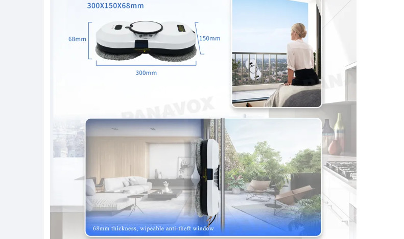 3000Pa Auto Glass Cleaner Robotic Ultrasonic Water Spray