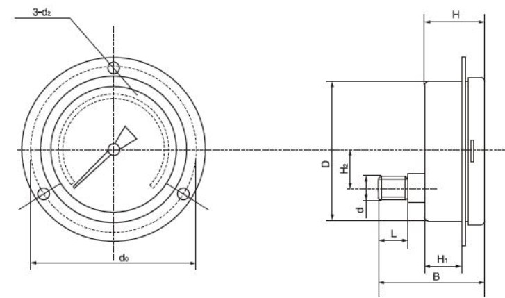 316 All Stainless Steel SS Case Pressure Gauge Miniature Type