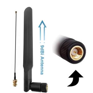 China Black Long Range Omni Signal 360 Degree Receiver Wireless External 1km Rubber Router 2.4GHz SMA 5GHz 6E WiFi Antenna on sale