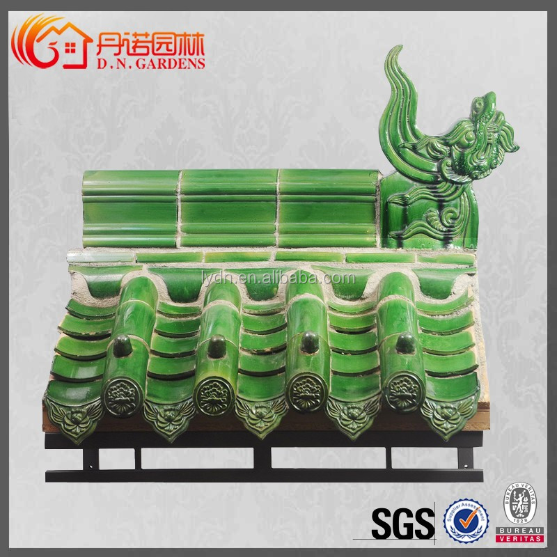 180*180 Chinese Temple Arch Gate Retro Style Faux Ceramic Clay Roof Tiles for Concrete Structure