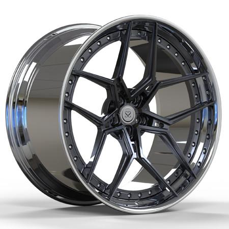 2 Piece 21 Size Barrel Polished Center Gun Metal Forged Rims Deep Dish Wheels