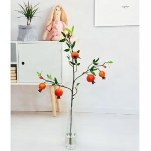 Table Decor 70cm Height Artificial Fruit Tree Persimmon Long Single Branch