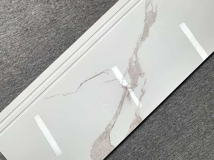 Carrara White Ceramic Stairs Floor Step Tiles Acid Resistant