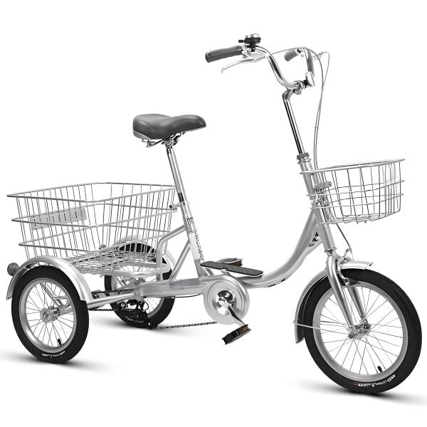 12 Inches 50 Lbs Alloy Three Wheeled Tricycle Bicycle Shimano Brake Can Carry