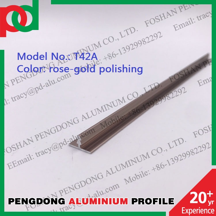 6063 Series T Shape Aluminium Trim Profiles For Cabinet And Floor