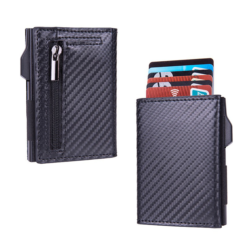 Customized RFID Blocking PU Leather Aluminum Metal Wallet with Logo and Color Options