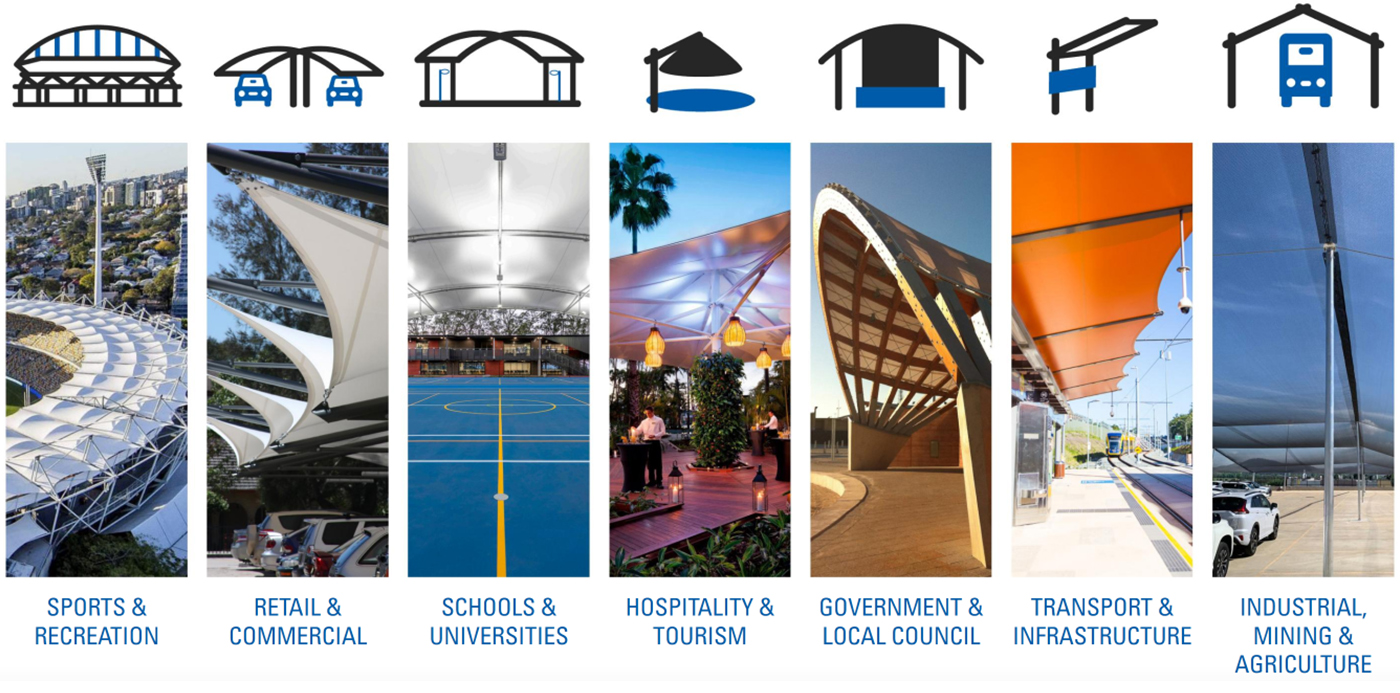 PTFE Architectural Fabric Tent Shade Shed Tensile Membrane Structure For Landscape