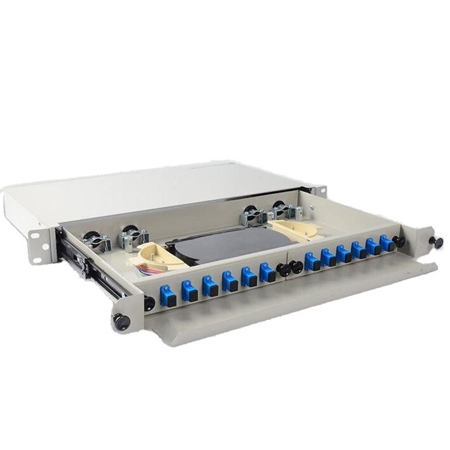 24 core odf fiber optic joint box sliding fiber optic patch panel
