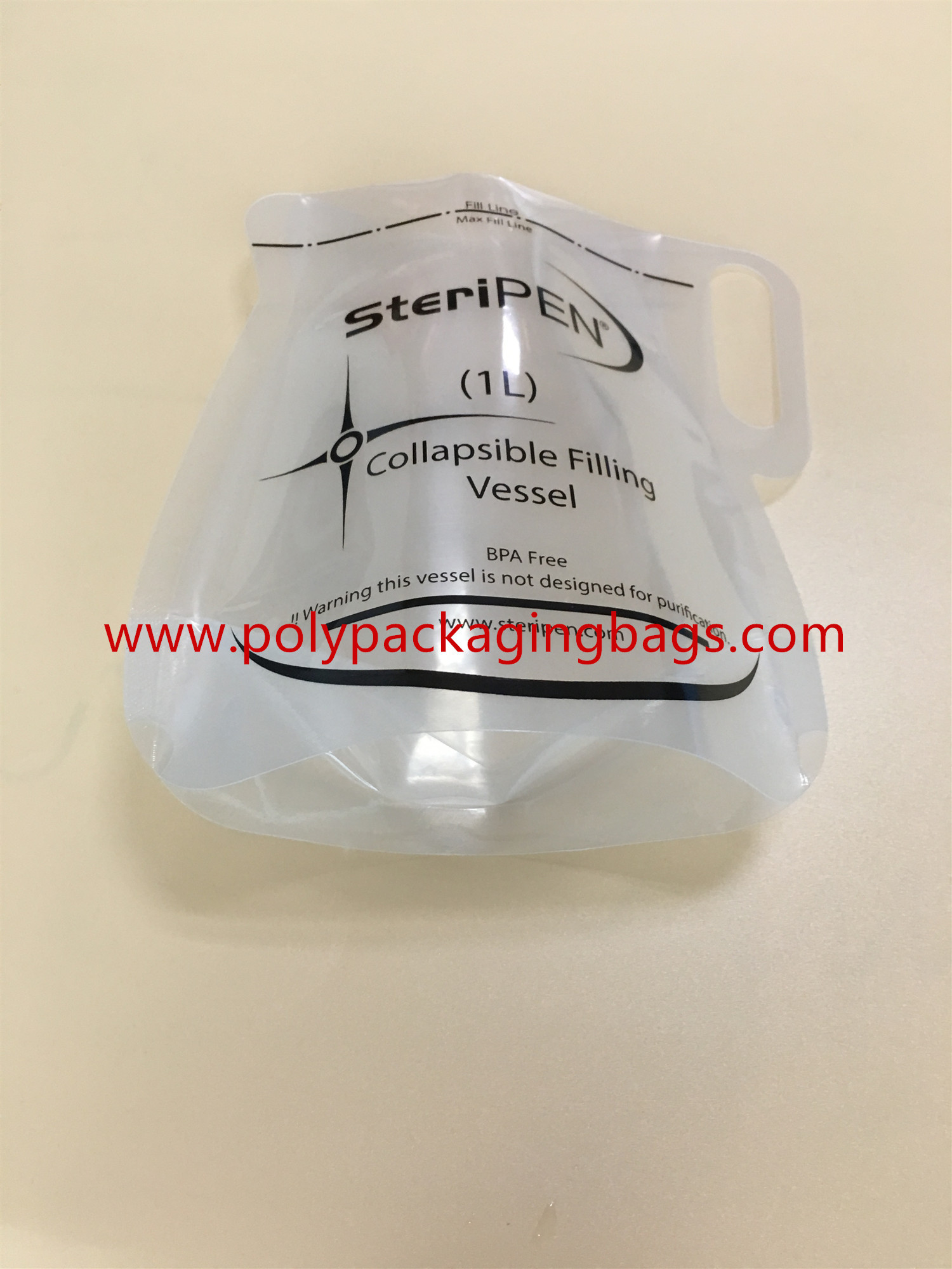 Custom Stand Up Pouch With Spout / 500ml Transparent Water Bags