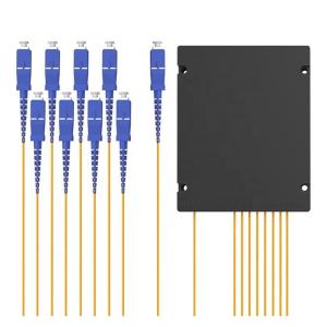 1x16 PLC splitter FTTX with ABS plastic box type and SC LC FC ST APC UPC PC