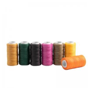 China 210D/16 Hand Stitched Sewing Thread for Leather Bag Wallet Polyester Flat Wax Thread 50m on sale
