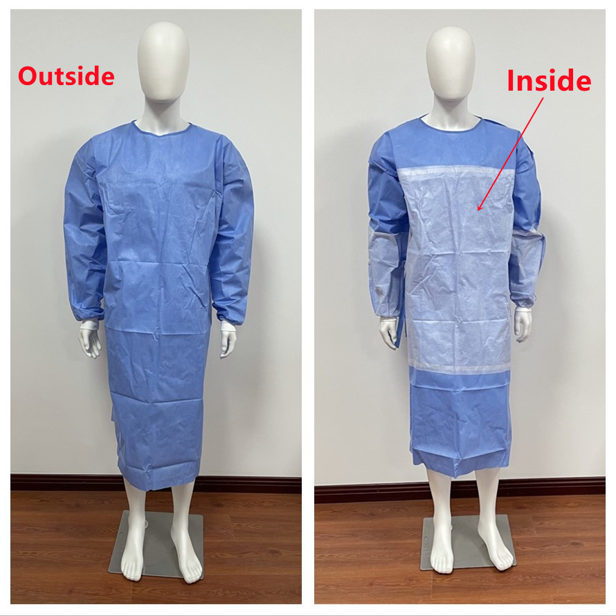 S&J Manufacturer supply Disposable Sterile Reinforced Hospital clothes AAMI level 2 Non woven doctor nurse medical surgical gown