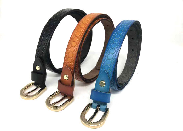 Custom Buckle 1.8cm Cow Leather Belt For Women