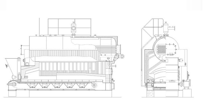 Straw Wood Chip Hot Water Heater , Hot Water Steam Boiler Safe Operation