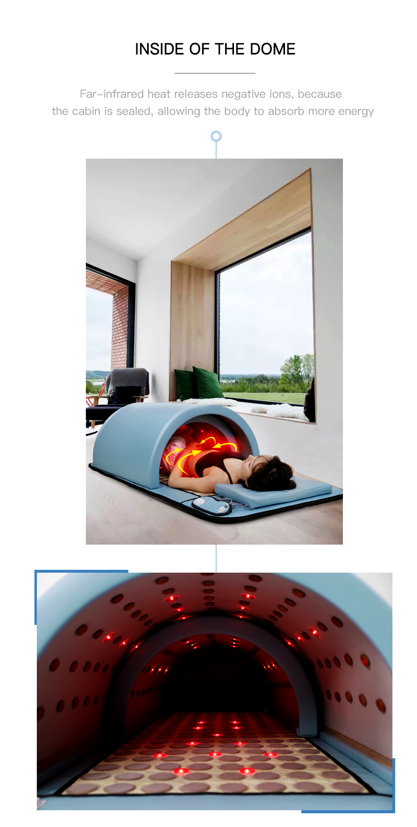 Photon Therapy Radiant Far Infrared Sauna Dome Waterproof Customized