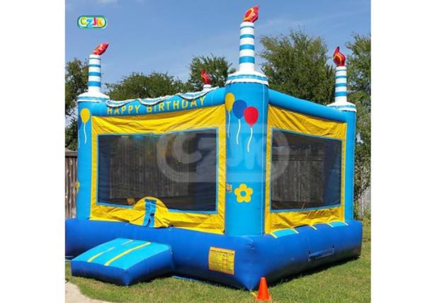Happy Birthday Inflatable Jumping Castle / Jumping Blow Up Castle 1 - 3 Years