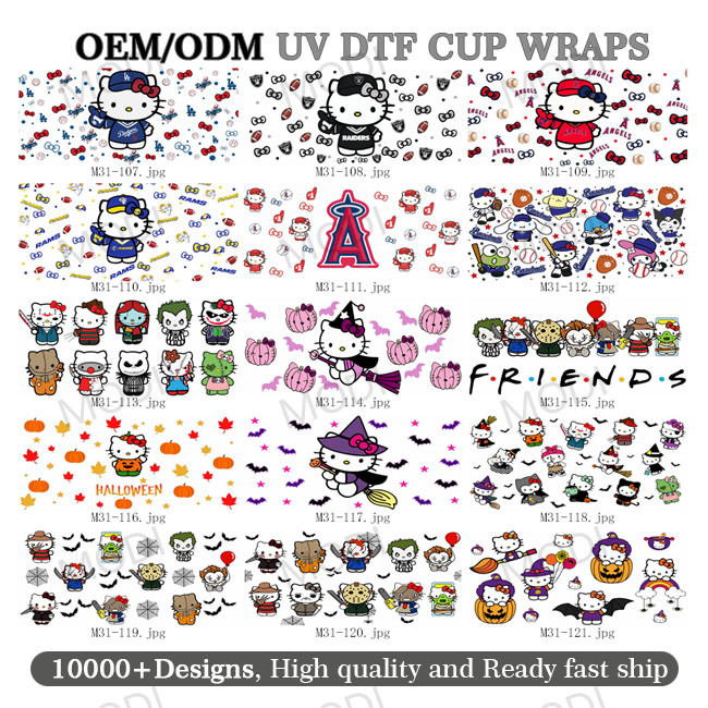 Custom High Quality Popular Christmas UV DTF Cup Wraps Ready To Ship Transfers 16oz Decals UV DTF Sticker For Cups