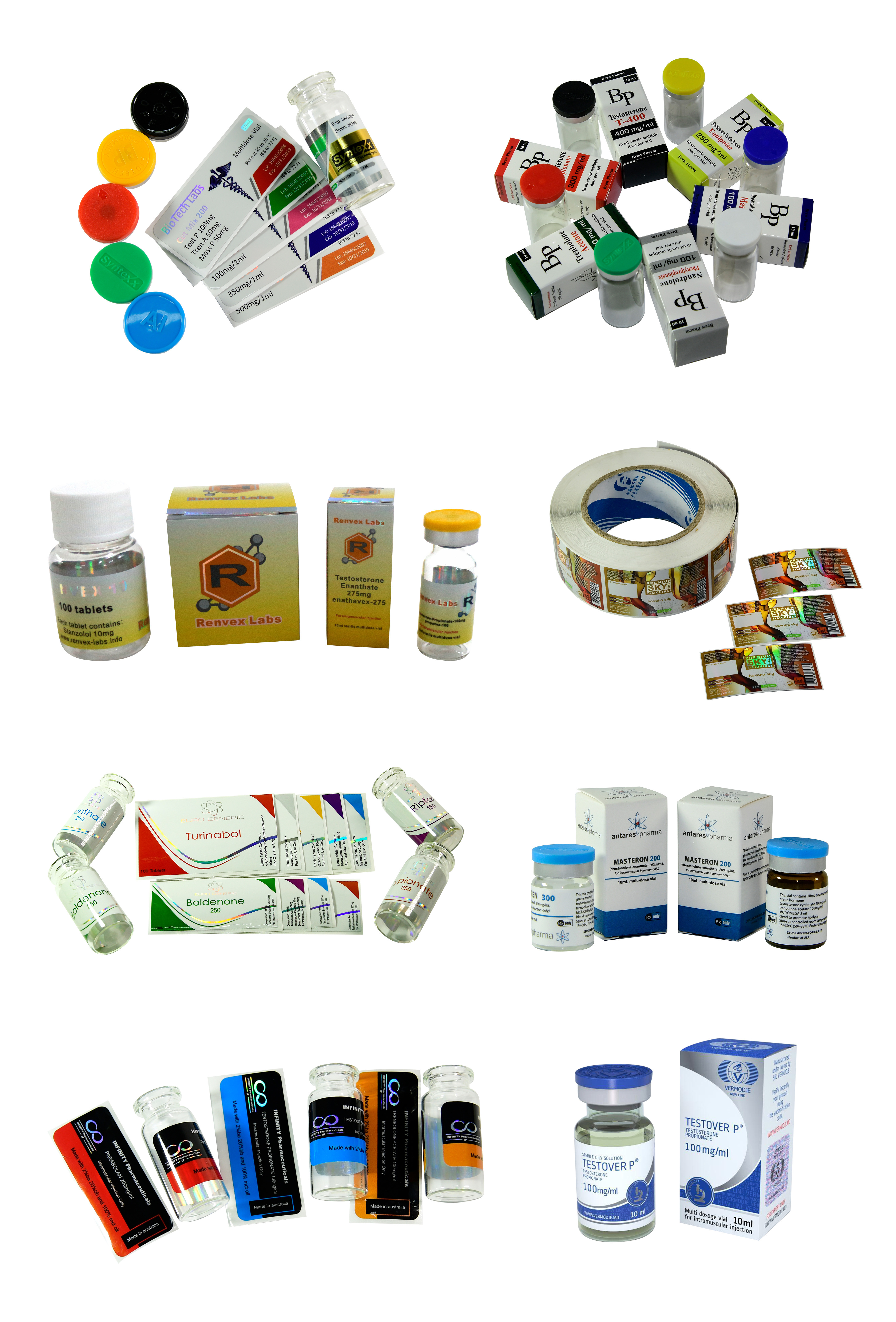 6cm Length Glass Vial Labels , Anti Ultraviolet Medication Label Stickers