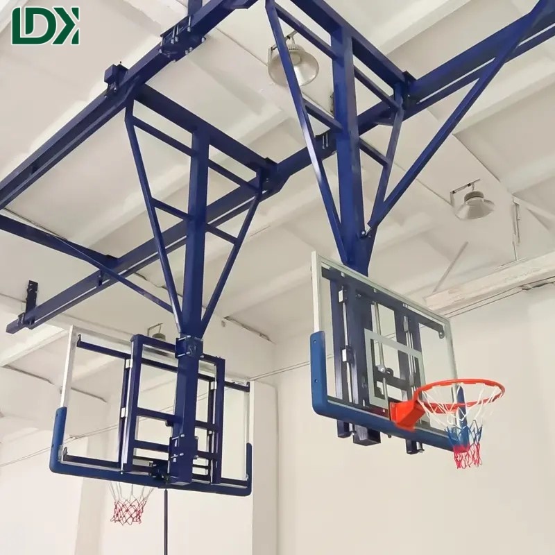 Ceiling Suspended Retractable Basketball System Professional Gymnasium Design