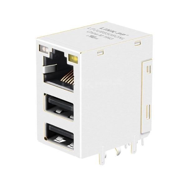 WE 7497110616 Compatible LPJU6650BONL RJ45 1000 Base-T Magjack Dual USB3.0 Combo