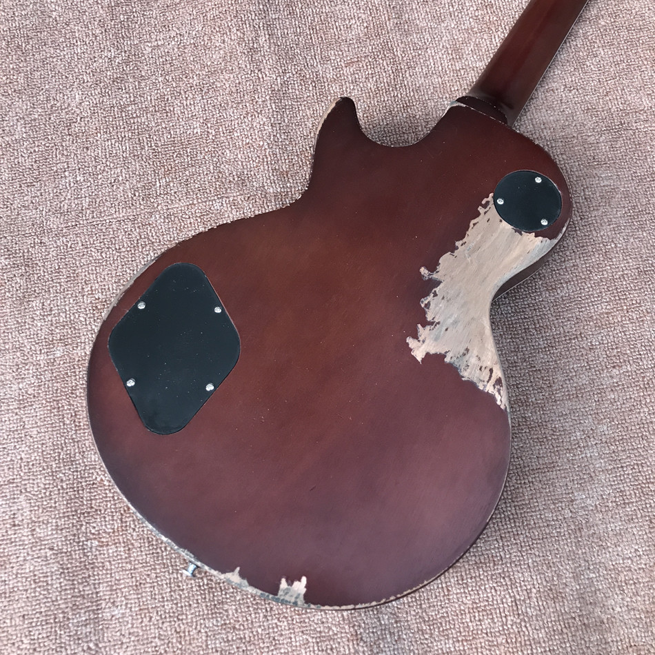 Relic standard LP electric guitar, Tobacco burst, Tune-o-Matic bridge relic electric guitar, free shipping