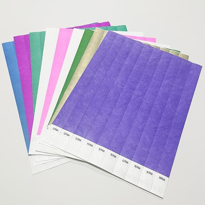 Custom Full Color Printed Tyvek Paper Wristbands with Waterproof and Snap Closure
