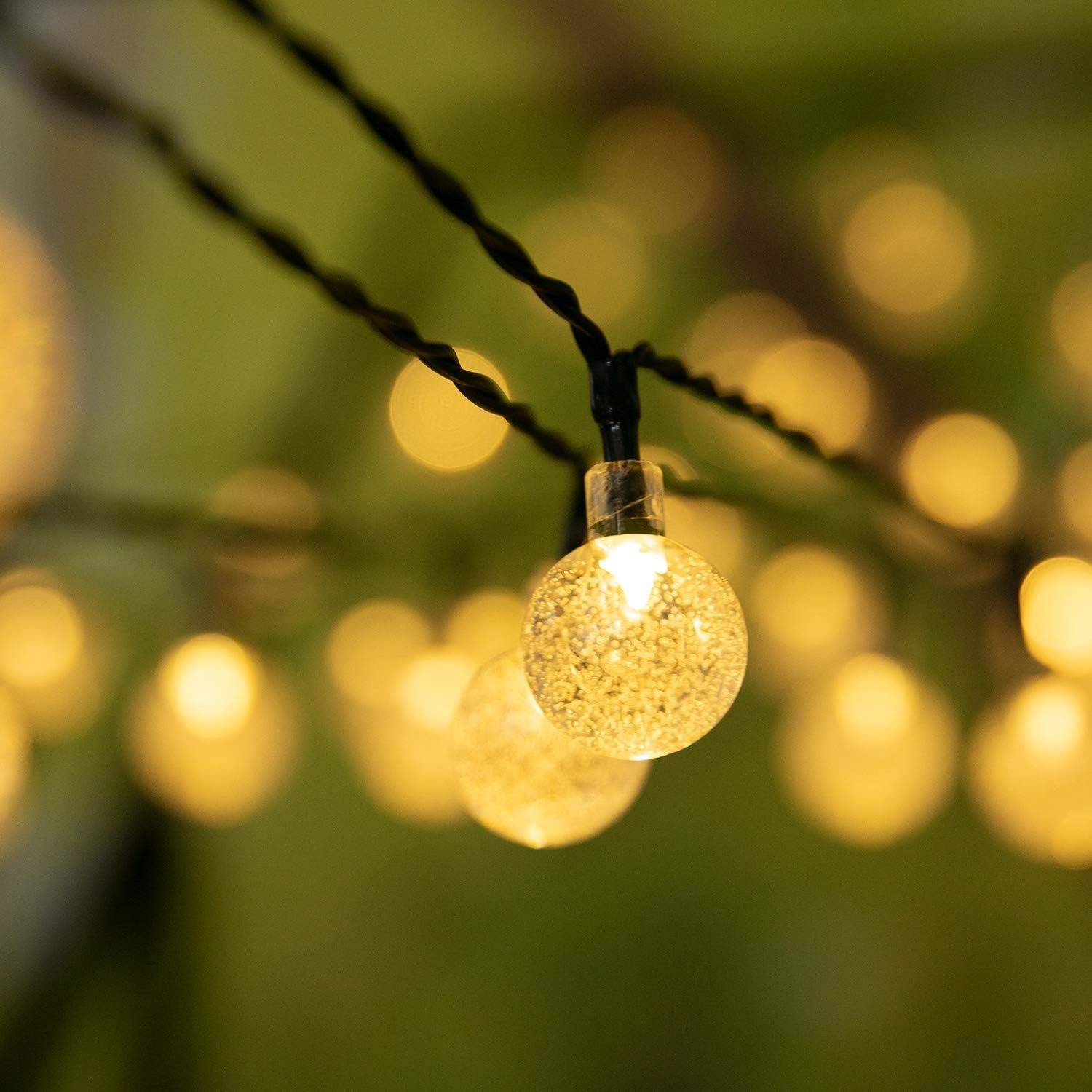 Outdoor Solar String Lights Solar Powered Warm White String Lights Crystal Ball Lights Solar Fairy Patio lights