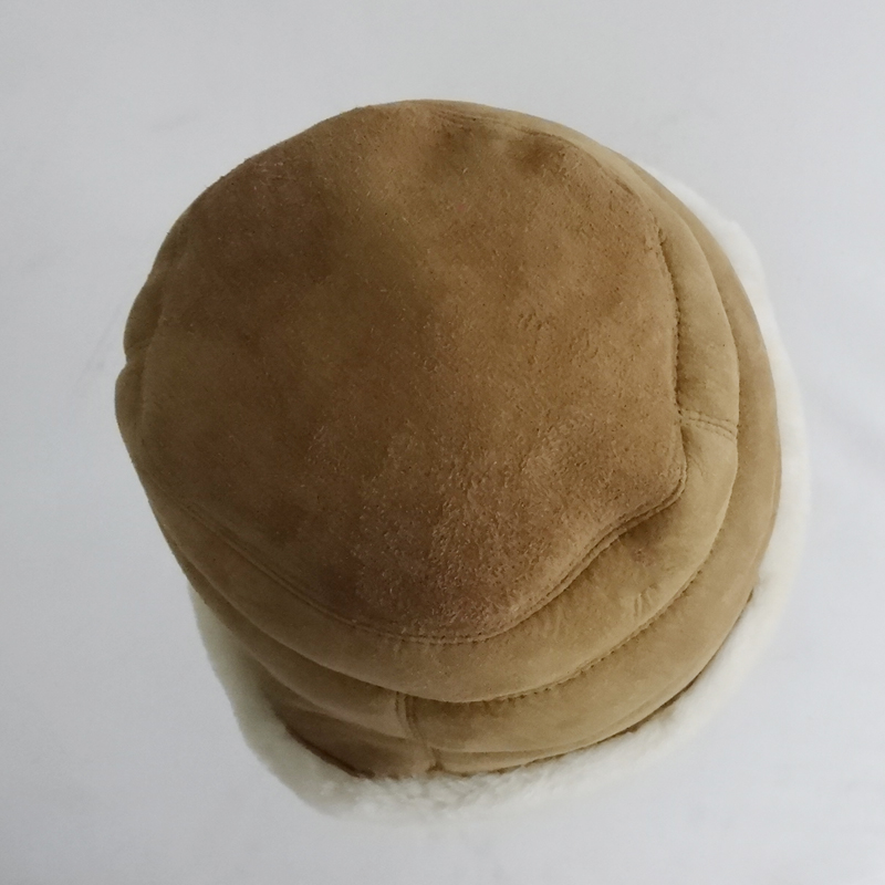 Fashion Ladies Merino Shearling Sheepskin Lamb fur bucket hat