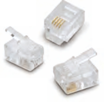 Telephone plug 6P4C 3U Unshielded.