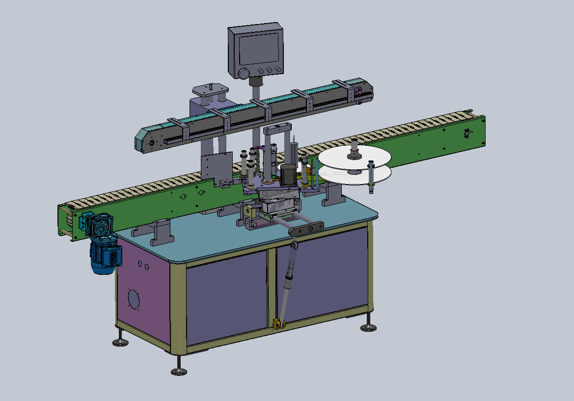 ODM Jerry Can Industrial Bottle Labeling Machine PET Round Bottle Label Applicator 1100W