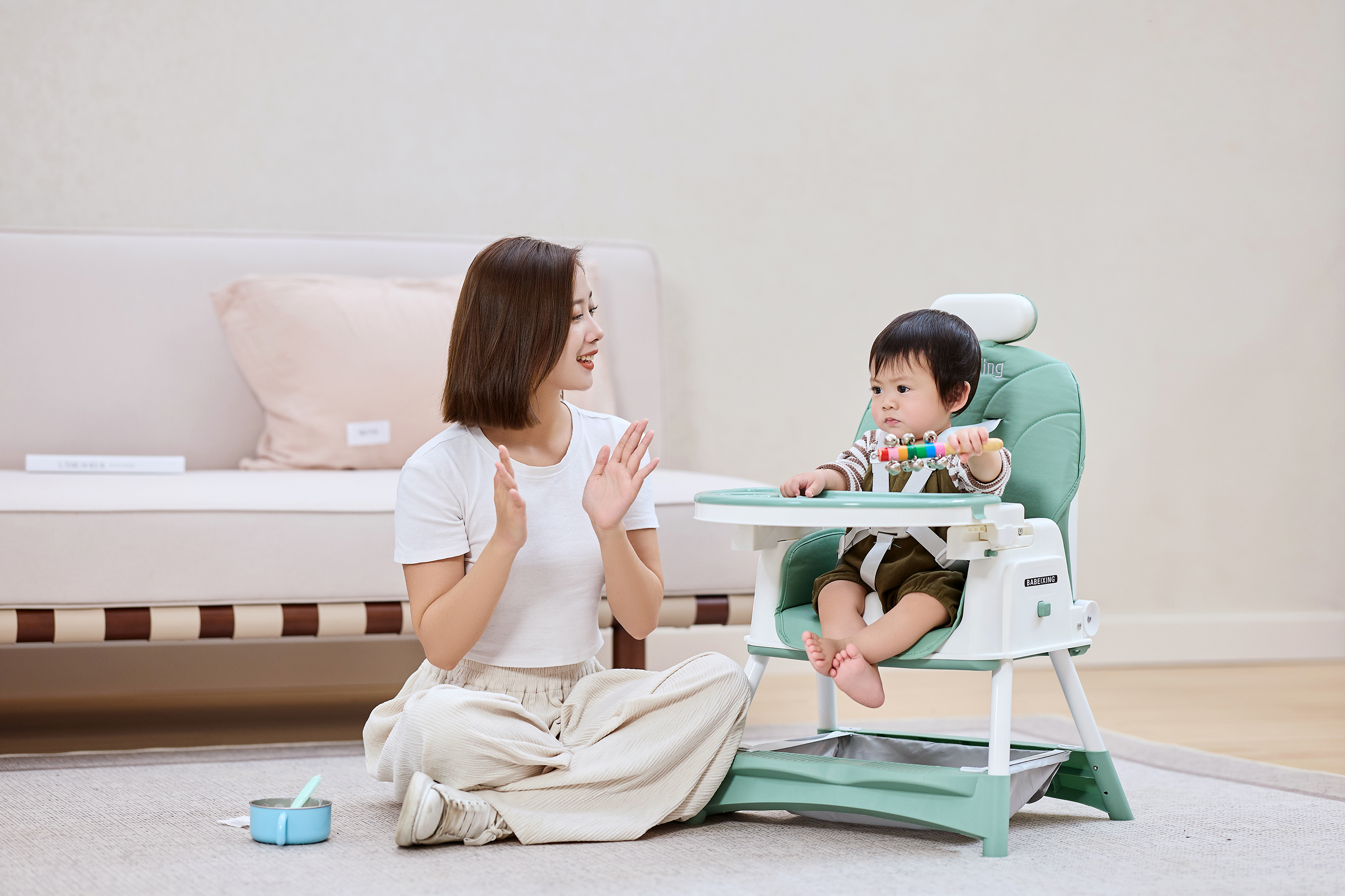 EN71 Certificate Baby Dinner Chair Multifunctional Foldable Baby Feeding Chair
