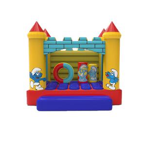 Smurfs Inflatable Jumping Castle With Pillars And Circle Ring