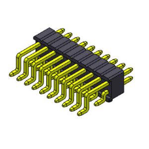 1.27mm Universal Pin Connectors Dual Row R/A 1*2PIN To 1*33PIN SQ0.40mm