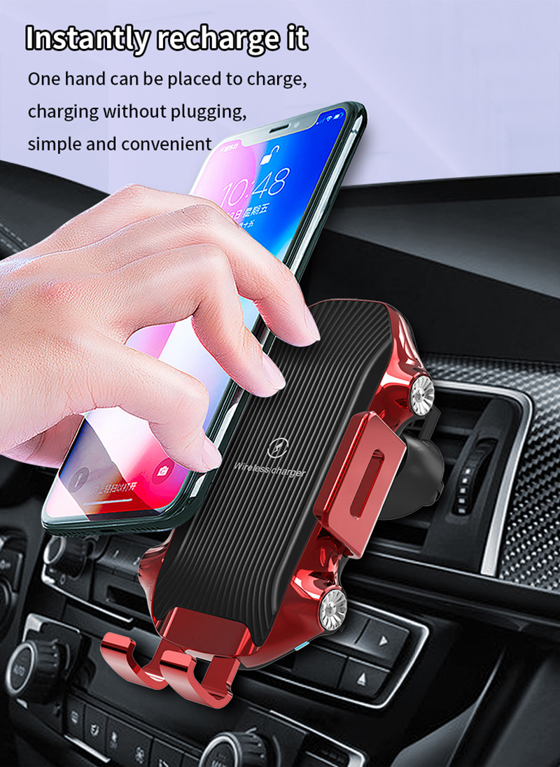 DOE 15W Fast Charging Qi Car Wireless Charger Holder