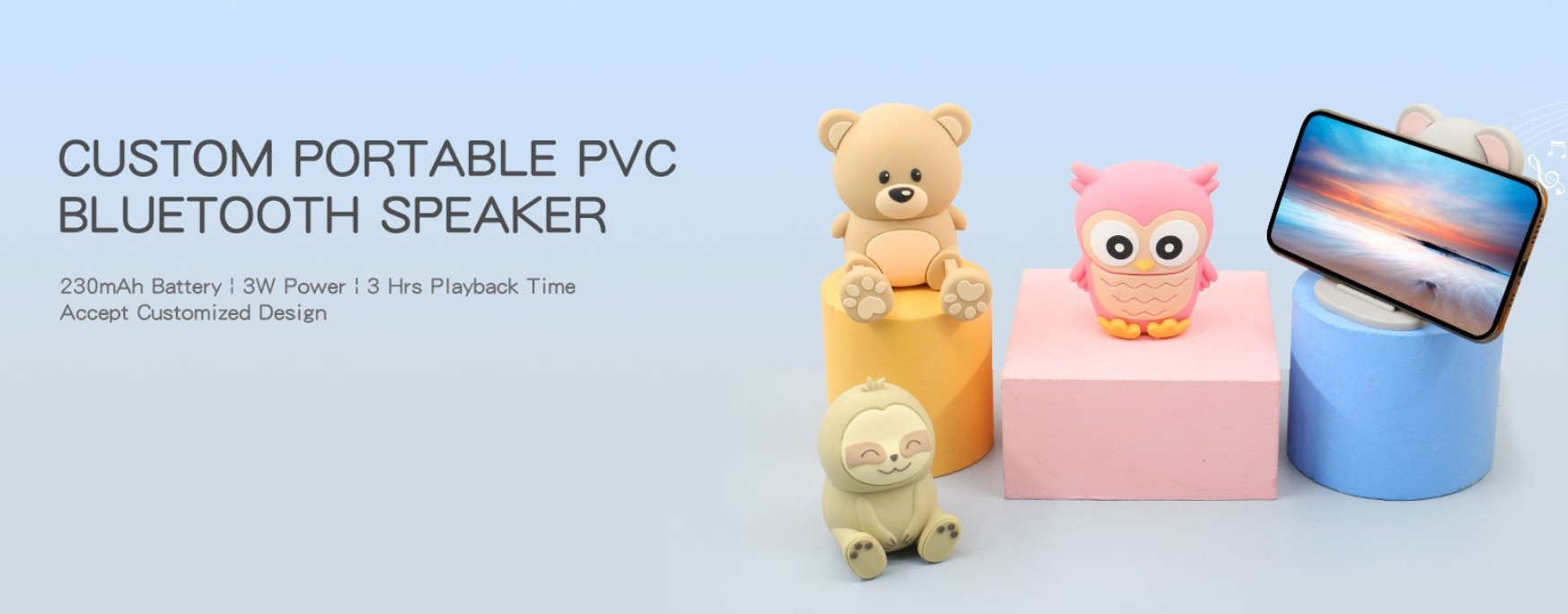 Customized PVC Portable Bluetooth Speaker with High Voice Quality