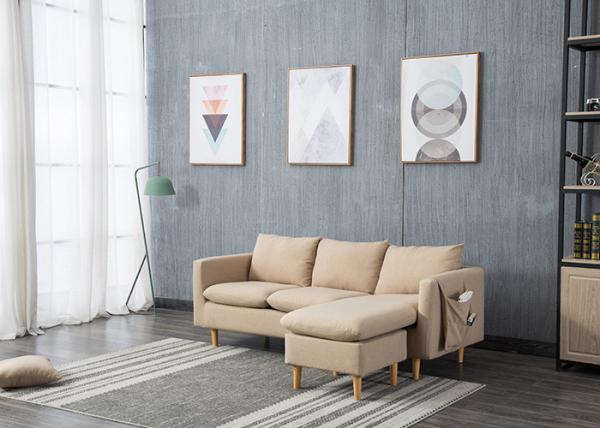 Light Skin Contemporary Bedroom Furniture Fabric Corner Sofa Set Three Seater