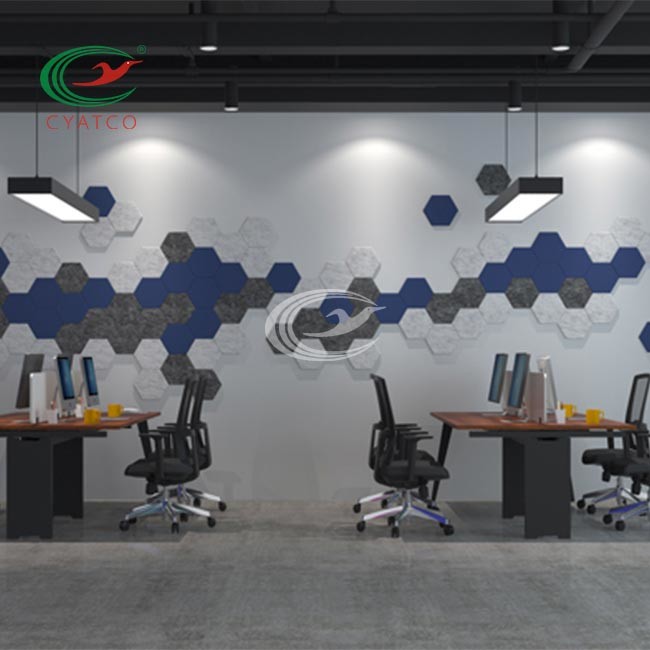 Recycled Polymer Modern Acoustic Wall Panel Class A ASTM E84 40+ Colors