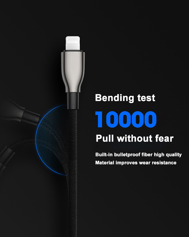 Zinc Alloy Usb C Pd To Lightning Cable 1.8m MFI Iphone Charging Usb Cable