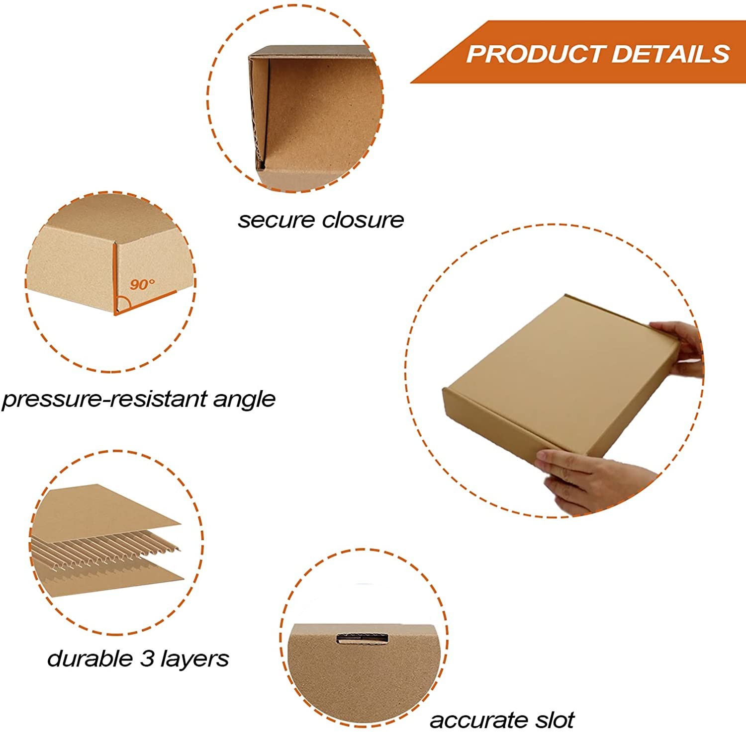 Recyled Kraft Paper Cardboard Mailer Box Packaging Black Printing