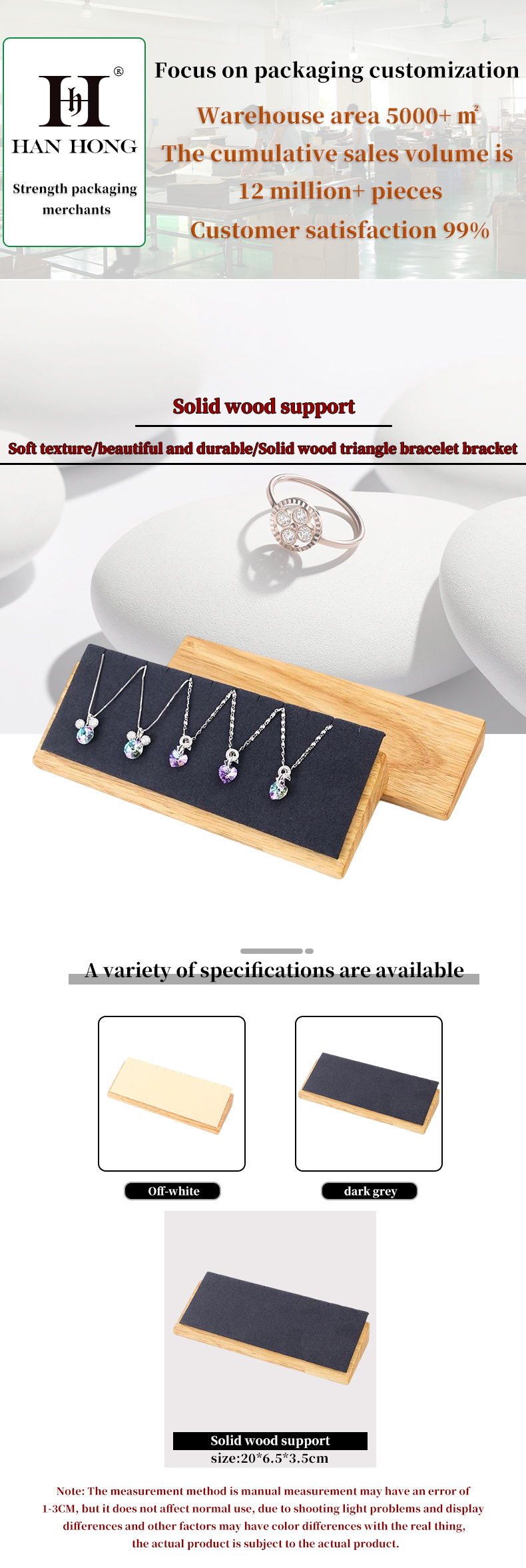 Wooden Multi Cells Pendant Display Plate Necklace Jewelry Exhibition Tray