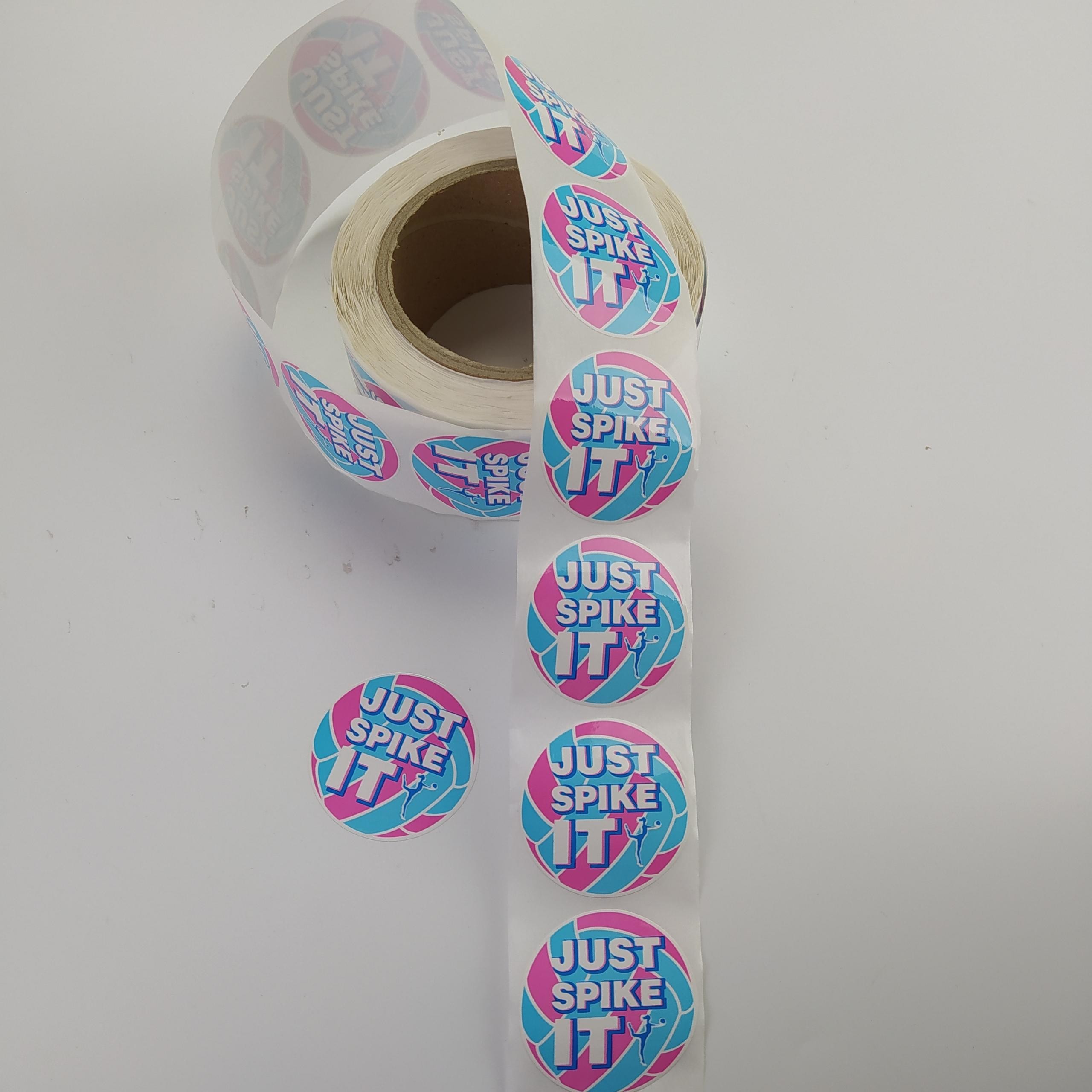 Black Round Matte Black Paper Sticker Labels With Gold Logo