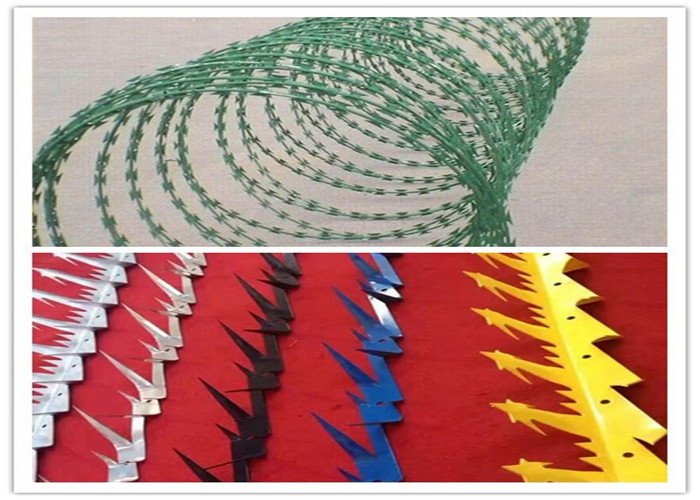 Circle Concertina Razor Galvanized Binding Wire / Barbed Fencing Wire Diameter 45cm