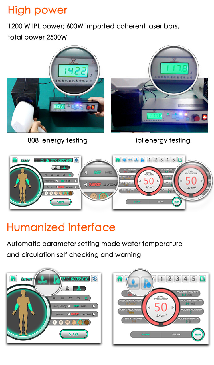 2 Handles IPL 1200W 755nm Multifunction Beauty Machine