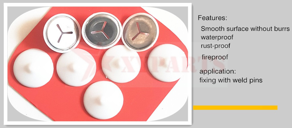 White Black Color 3 Slots PE Dome Caps Washer For Fixing Insulation Pin