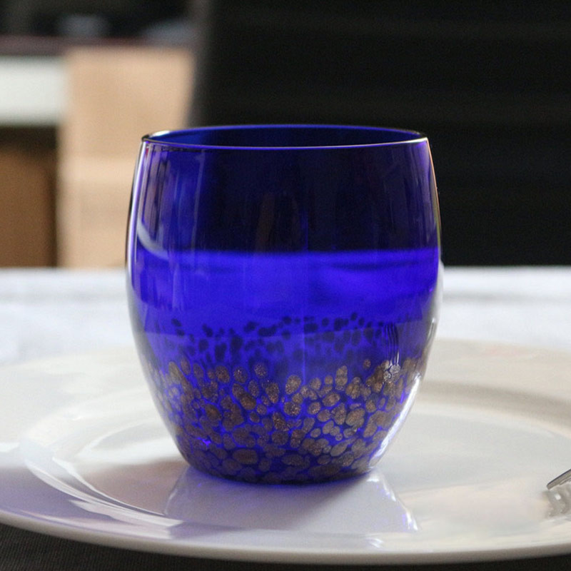 Blue Speckled Coke 360ml Cadmium Free Water Glass Cup