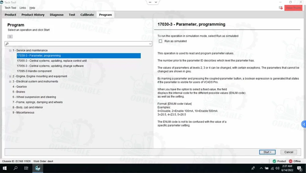 VOCOM 2 88894000 VOCOM II PTT 2.8.150 Tech Tool Laptop CF53 ACPI 2024 Development Version